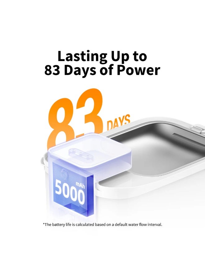 نافورة مياه أوتوماتيكية للحيوانات الأليفة من إيفرسويت ماكس الإصدار الثاني "لاسلكية" - سعة ثلاثة لترات - Image 3